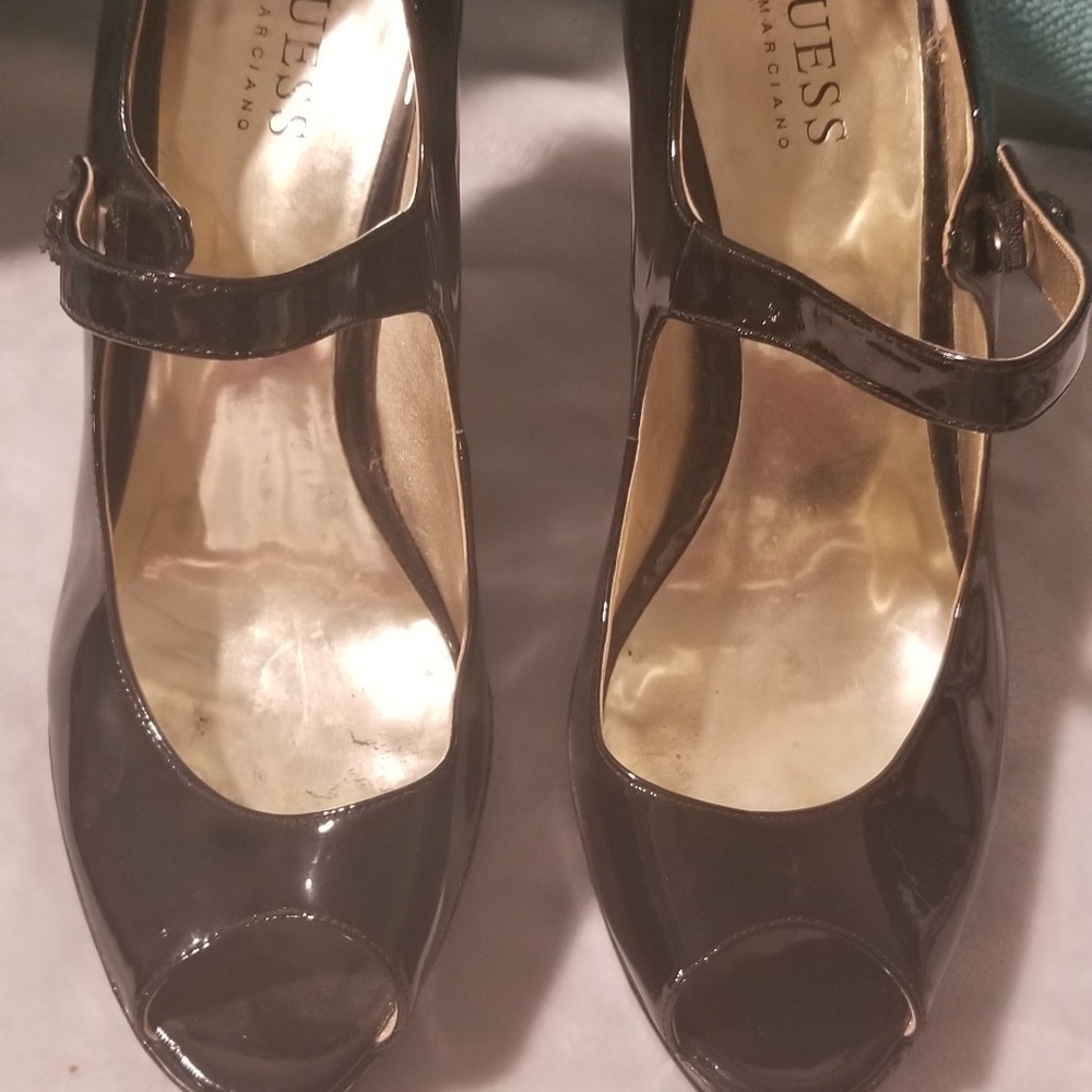 Black Patent Peep Toe MaryJanes